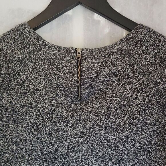 American Eagle Women's Sweater Size S Black Gray Cotton Wool Blend Zip Up Back - Picture 7 of 10